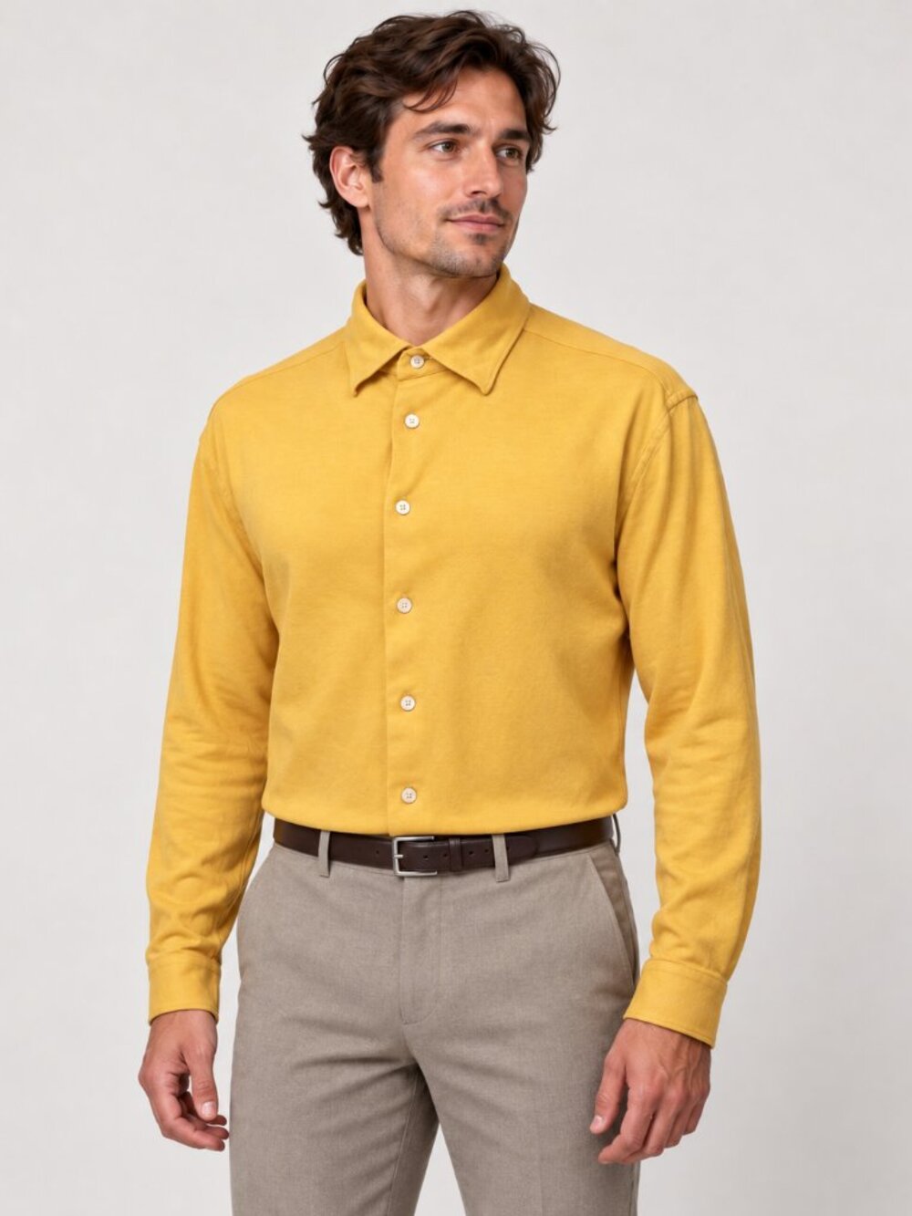 Eton L Yellow 100% Cotton Button Down Shirt Long Sleeve Luxury Menswear